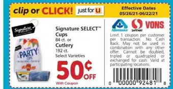 Albertsons Cups Or Cutlery offer