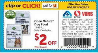 Albertsons Open Nature Dog Food offer