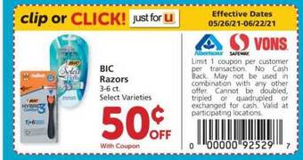 Albertsons BIC Razors offer