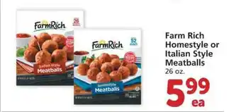 Albertsons Farm Rich Homestyle Or Italian Style Meatballs offer