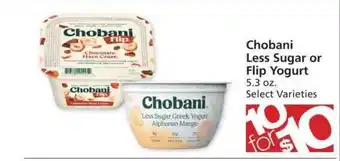 Albertsons Chobani Less Sugar Or Flip Yogurt offer