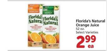 Albertsons Florida's Natural Orange Juice offer