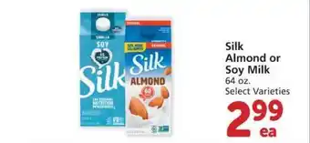 Albertsons Silk Almond Or Soy Milk offer