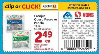 Albertsons Cacique Queso Fresco Or Panela offer