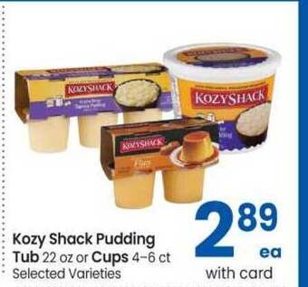 Safeway Kozy Shack Pudding Tub Or Cups offer