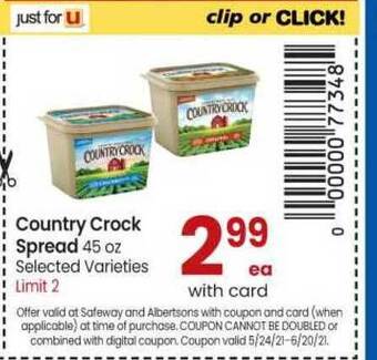 Safeway Country Crock Spread offer