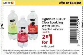 Safeway Clear Sparkling Water offer