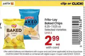Safeway Frito-Lay Baked Chips offer