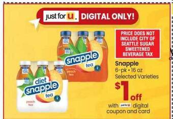 Safeway Snapple offer