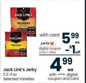 Safeway Jack Link's Jerky offer