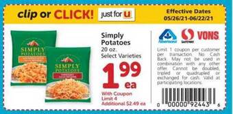 Safeway Simply Potatoes offer