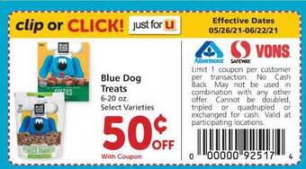 Safeway Blue Dog Treats offer