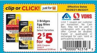 Safeway 3 Bridges Egg Bites offer