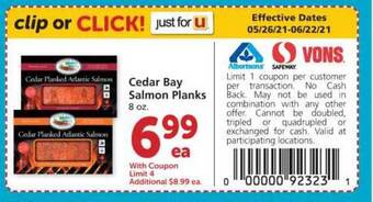 Safeway Cedar Bay Salmon Planks offer