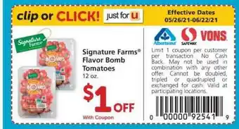 Safeway Signature Farms Flavor Bomb Tomatoes offer