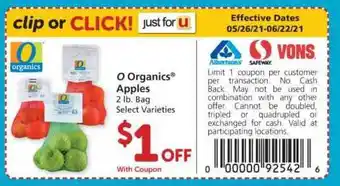Safeway O Organics Apples offer