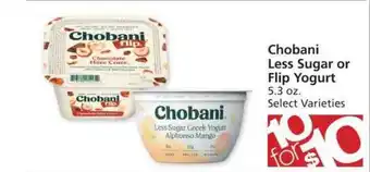 Safeway Chobani Less Sugar Or Flip Yogurt offer