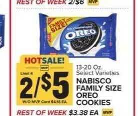 Food Lion Nabisco Family Size Oreo Cookies offer