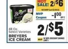 Food Lion Breyers Ice Cream offer