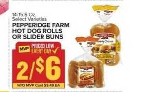 Food Lion Pepperidge Farm Hot Dog Rolls Or Slider Buns offer
