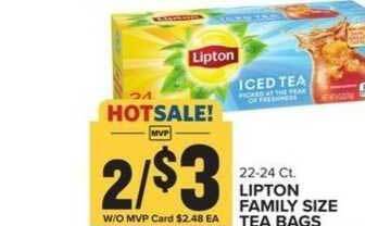 Food Lion Lipton Family Size Tea Bags offer
