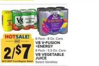 Food Lion V8 V•fusion+energy , V8 Vegetable Juice offer