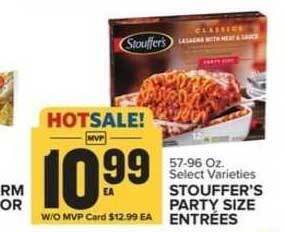 Food Lion Stouffer's Party Size Entrees offer