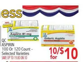 Ingles Markets QC Aspirin 100 Or 120 Count offer