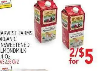 Ingles Markets Harvest Farms Organic Unsweetened Almondmilk offer
