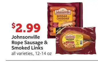 Fareway Johnsonville Rope Sausage & Smoked Links offer