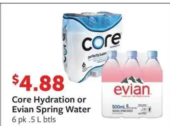 Fareway Core Hydration Or Evian Spring Water offer