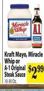 Food Giant Kraft Mayo, Miracle Whip Or A-1 Original Steak Suace offer