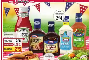 Lowes Foods Heinz Tomato Ketchup , Kraft Salad Dressing offer