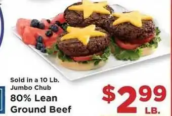 Homeland Market Jumbo Chun 80% Lean Ground Beef offer