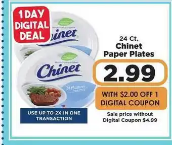 IGA Chinet Paper Plates offer