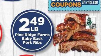 IGA Pine Ridge Farms Baby Back Pork Ribs offer