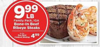 IGA Bone-in Beef Ribeye Steaks offer