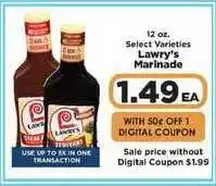 IGA Lawry's Marinade offer