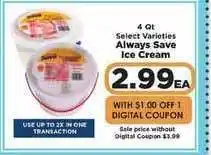 IGA Always Save Ice Cream offer