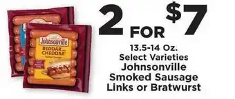 IGA Johnsonville Smoked Sausage Links Or Bratwurst offer