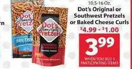 IGA Dot's Original Or Southwest Pretzel's Or Baked Cheese Curls offer