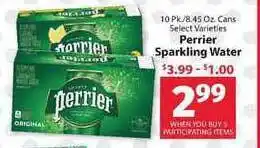 IGA 10 Pk Perrier Sparkling Water offer