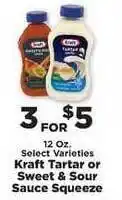 IGA Kraft Tartar Or Sweet & Sour Sauce Squeeze offer