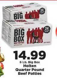 IGA Holten Quarter Pound Beef Patties offer