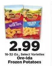 IGA Ore-ida Frozen Potatoes offer