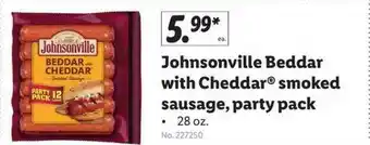 Lidl Johnsonville Beddar With Cheddar Smoked Sausage, Party Pack offer