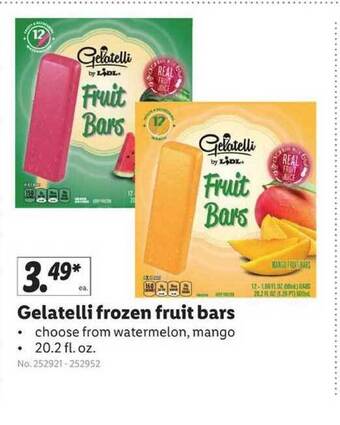 Lidl Gelatelli Frozen Fruit Bars offer