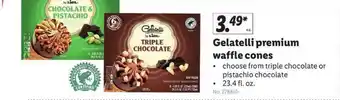 Lidl Gelatelli Premium Waffle Cones offer