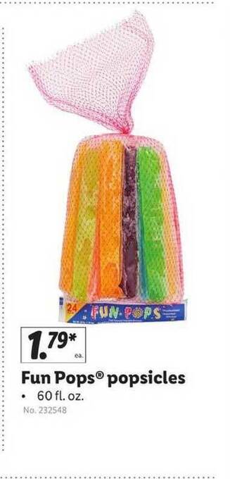 Lidl Fun Pops Popsicles offer