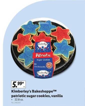 Lidl Kimberley's Bakeshoppe Patriotic Sugar Cookies, Vanilla offer
